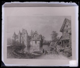 Château de Saint-Germain-de-Livet (Calvados), lithographie extraite de "La Normandie Illustrée".
