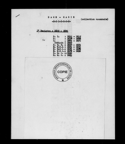 BMS (1630-1737)