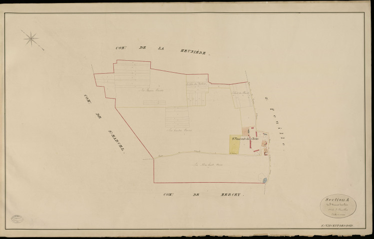 Saint-Vincent-des-Bois. Section A _ de St Vincent des Bois _ 1re de 3 Feuilles