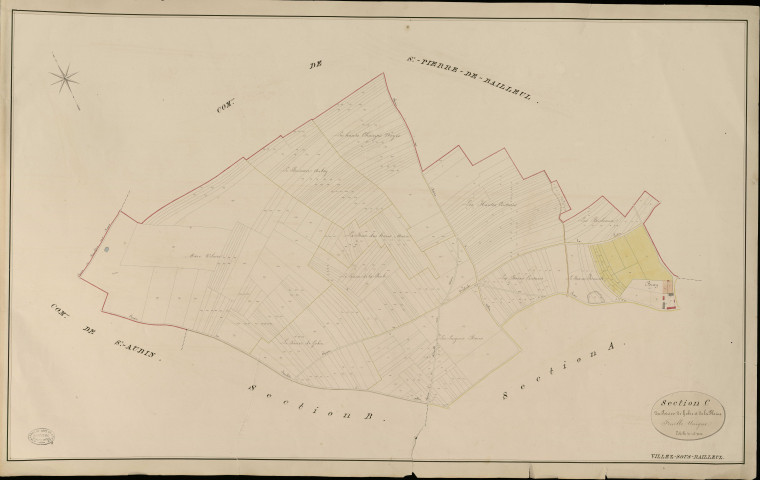 Villez-sous-Bailleul. Section C _ du Poirier de Golie et de la Plaine _ Feuille Unique