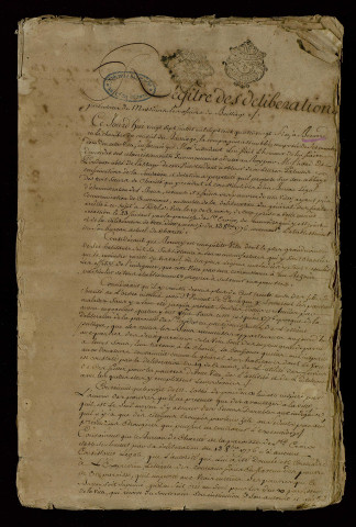 Délibérations particulières des officiers du bailliage d'Orbec-Bernay (27 juillet 1786-15 juillet 1788) et discours prononcé à l'Assemblée des notables du 25 mai 1787 (mai-juin 1787).