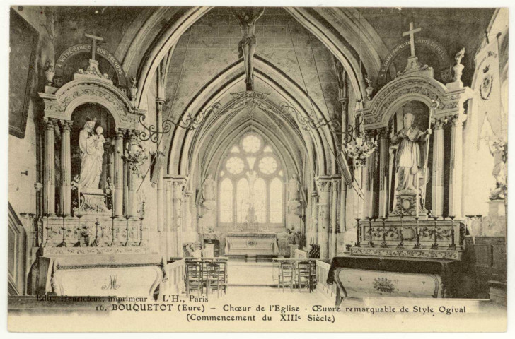 Bouquetot. Choeur de l'Eglise-Œuvre remarquable de Style Ogival (Commencement du XIIIe siècle).