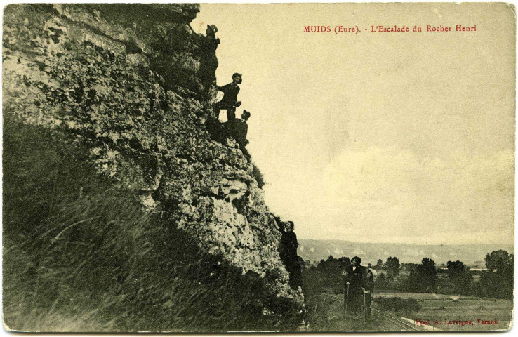 Muids. Escalade du Rocher Henri.