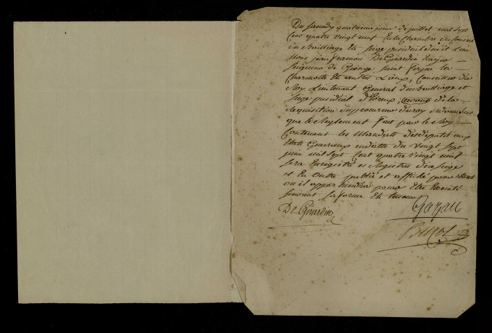 Ordre donné par le lieutenant général du bailliage et siège présidial d'Evreux d'enregistrer et publier le règlement contenant les mandats des députés aux Etats-Généraux en date du 27 juin 1789, manuscrit.