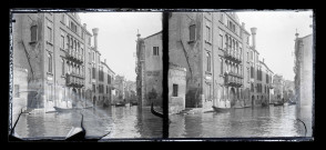 Façades de maisons et canaux de Venise (Italie).