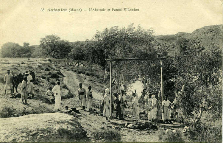 Safsafat (Maroc) - L'Abattoir et l'oued M'Loulou