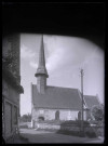 Église de Saint-Sébastien-de-Morsent (Eure), façade.