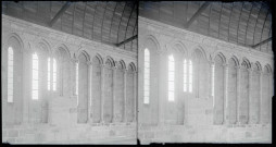 Abbaye et dépendances du Mont-Saint-Michel (Manche), arcatures à jour et chaire du réfectoire des moines.