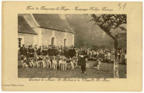 Beaumont-le-Roger. Forêt de Beaumont-le-Roger- Equipage Rallye-Puisaye- Pendant la Messe St Hubert à la Chapelle St Marc.