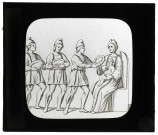 Dessin de la Vierge et des Mages aux catacombes de Saint-Calixte à Rome (Italie).