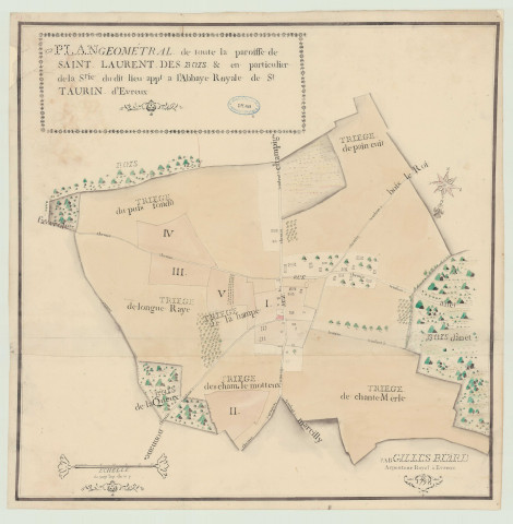 Saint-Laurent-des-Bois - Plan de la paroisse. *