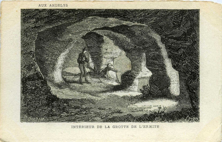 Andelys (Les). Intérieur de la Grotte de l'Ermite.