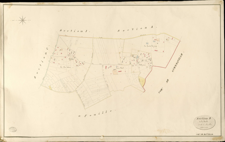 Hauville. Section B _ de la haule _ 1re de 2 Feuilles
