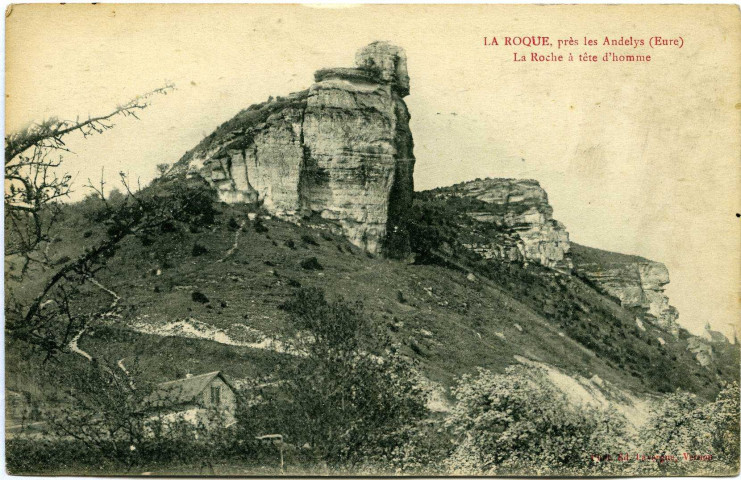 Andelys (Les). La Roque - La Roche à tête d'homme.