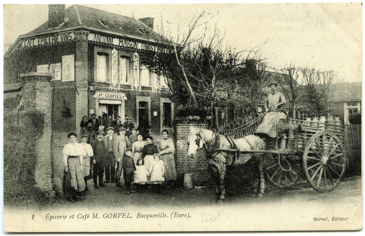 Bacqueville. Epicerie et Café M. Gorvel, Bacqueville (Eure).
