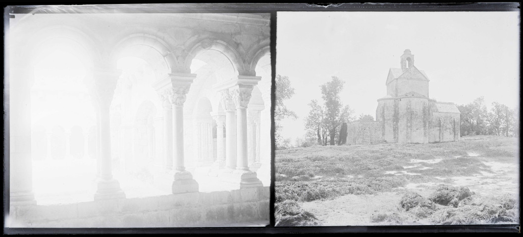 Galerie de cloître. Église de campagne.