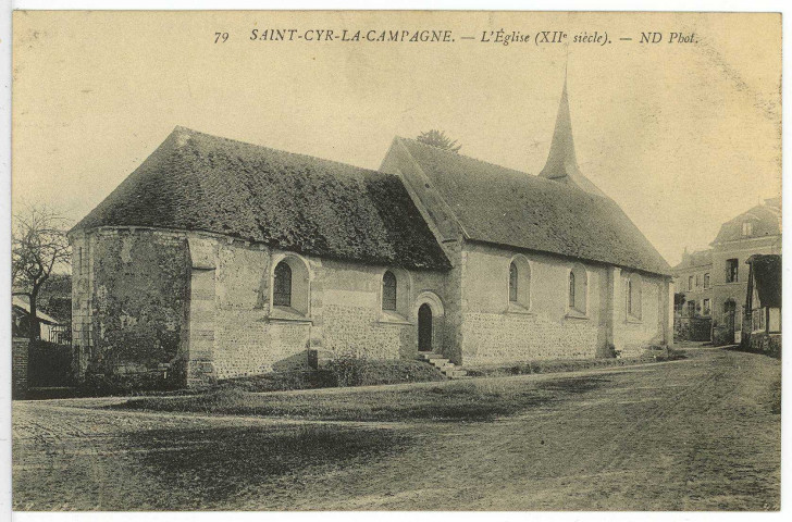 Saint-Cyr-la-Campagne. L'Eglise, XIIe siècle.