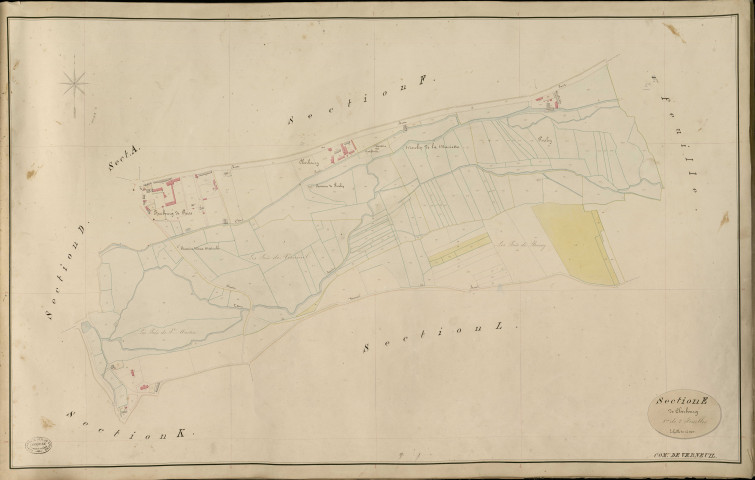 Verneuil-sur-Avre. Section E _ de Cherbourg _ 1re de 2 Feuilles