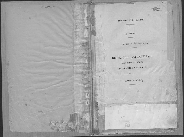 Subdivision Evreux. Répertoire alphabétique des tomes 1 et 2 (1932)