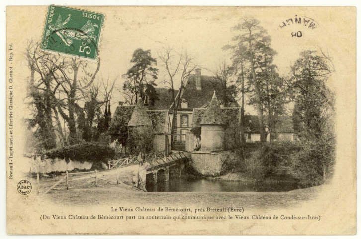Bémécourt. Le Vieux Château de Bémécourt, près Breteuil (Du Vieux Château de Bémécourt part un souterrain qui communique avec le vieux Château de Condé-sur-Iton).