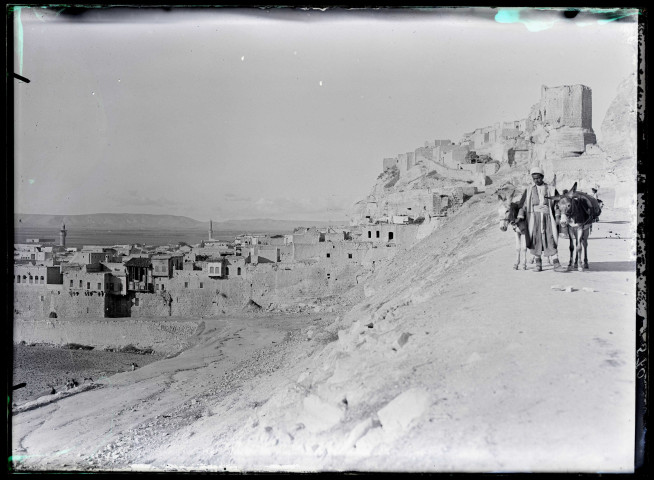 Vue générale de Biredjik (Turquie) et de ses fortifications.
