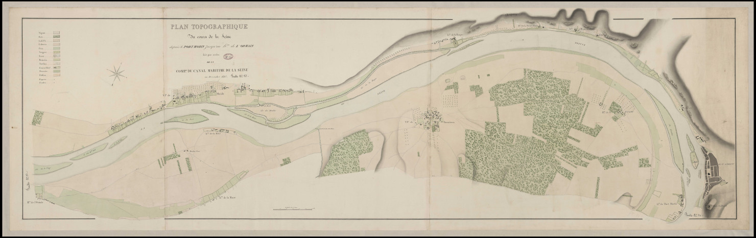 Cours de la Seine Des Andelys à Muids - "Plan topographique du cours de la Seine de Port Morin au hameau de l'Ormais. Feuille n° 23".