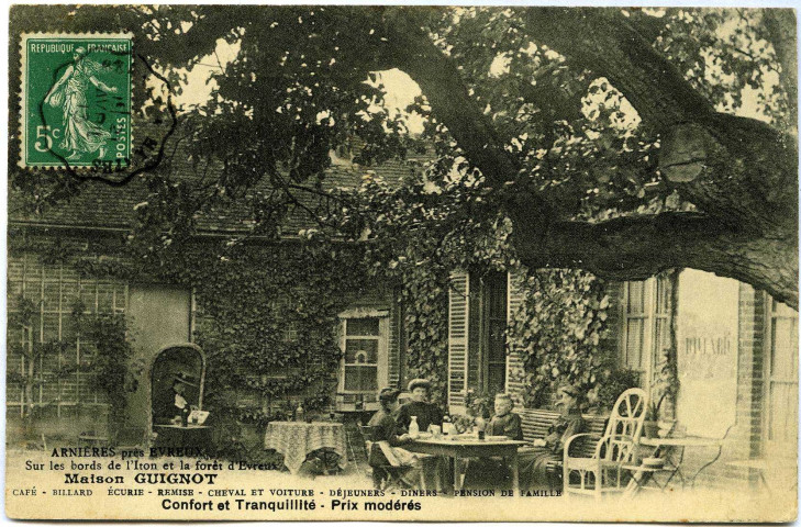 Arnières-sur-Iton. Maison Guignot Café Restaurant.