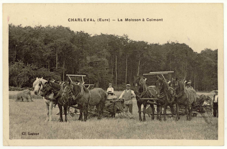 Charleval. La Moisson à Colmont.
