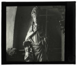 Église de La Haye-Saint-Sylvestre (Eure), statue de Saint-Sylvestre, pape, baptisant Saint-Constantin.