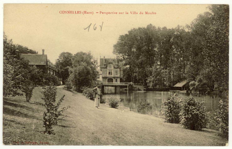 Connelles. Perspective sur la Villa du Moulin.