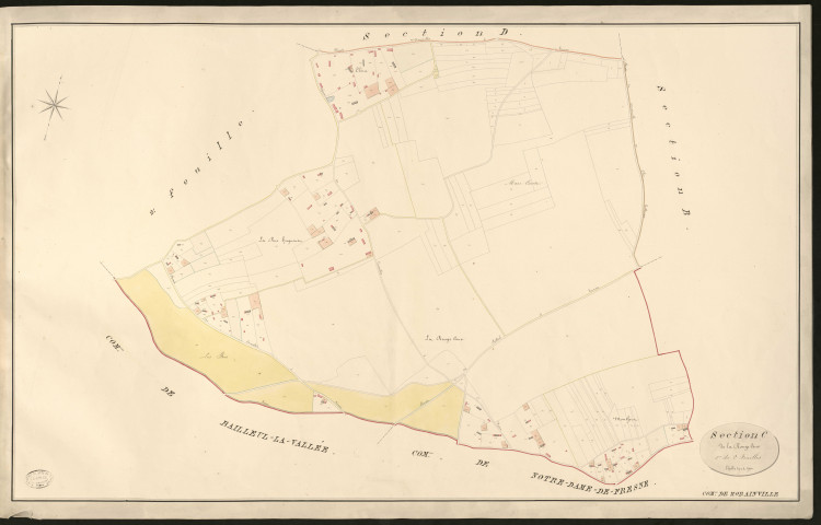 Morainville-près-Lieurey. Section C _ de la Rouge Cour _ 1re de 2 Feuilles