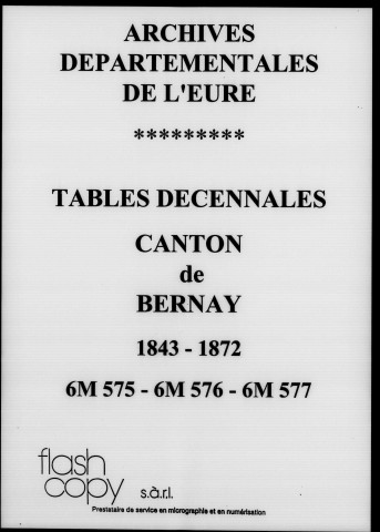 Canton de Bernay, 1843-1872