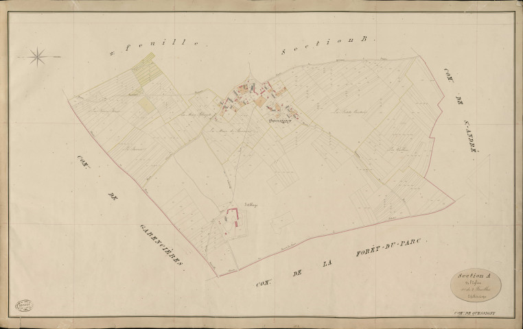 Quessigny. Section A _ de l'Eglise _ 1re de 2 Feuilles