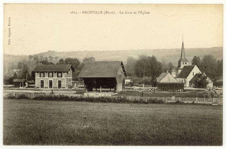 Brosville. La Gare et l'Eglise.