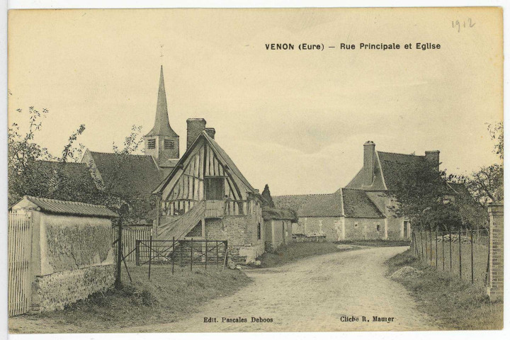 Venon. Rue principale et Eglise.