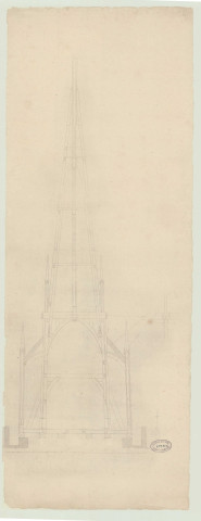 Evreux _Cathédrale. Projet de restauration de la flèche.
