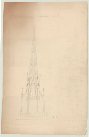 Evreux _Cathédrale. Projet de restauration de la flèche.