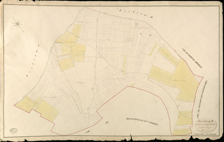 Caillouet-Orgeville. Section E _ de la Côte de la Roche et de la Vallée _ Feuille Unique