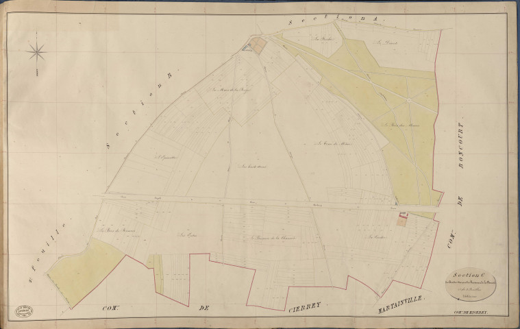 Miserey. Section C _ du Bois des Mares et du Buisson et de la Chaussée _ 1re de 2 Feuilles