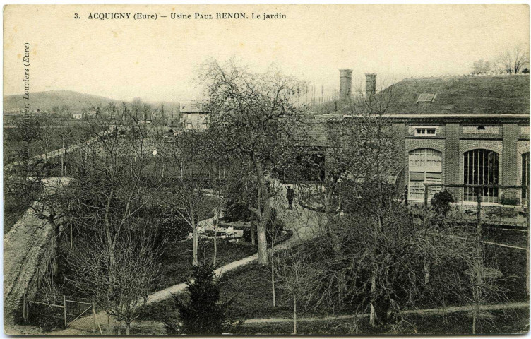 Acquigny. Usine Paul Renon. - Le jardin.