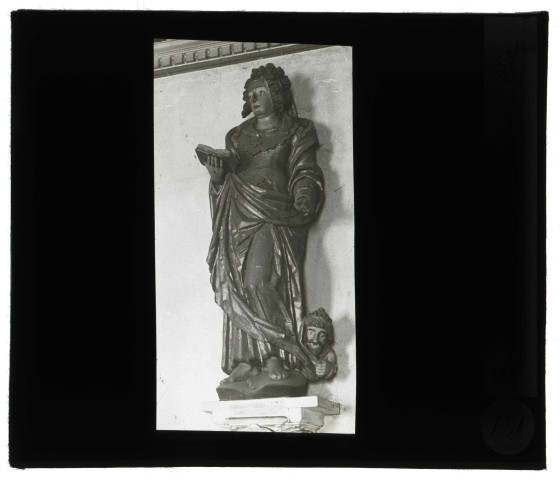 Église de Bournainville-Faverolles (Eure), statue en bois du XVIIème siècle.
