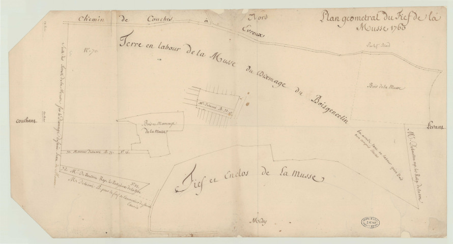 Saint-Sébastien-de-Morsent - "Plan géométral de La Musse sur la paroisse de Saint-Sébastien-du-Bois-Gencelin".*