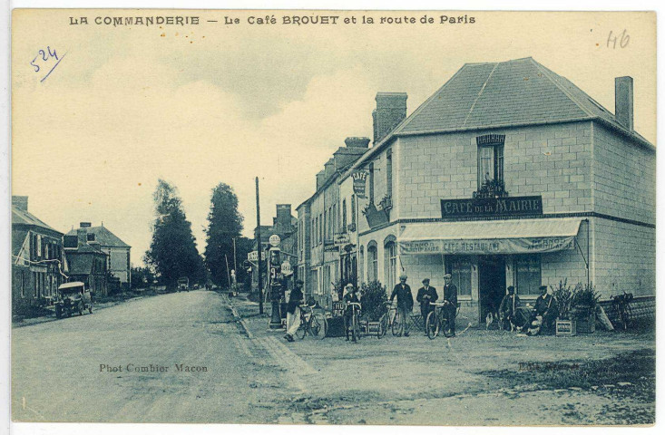 Sainte-Colombe-la-Campagne. La Commanderie - Le Café Brouet et la Route de Paris.