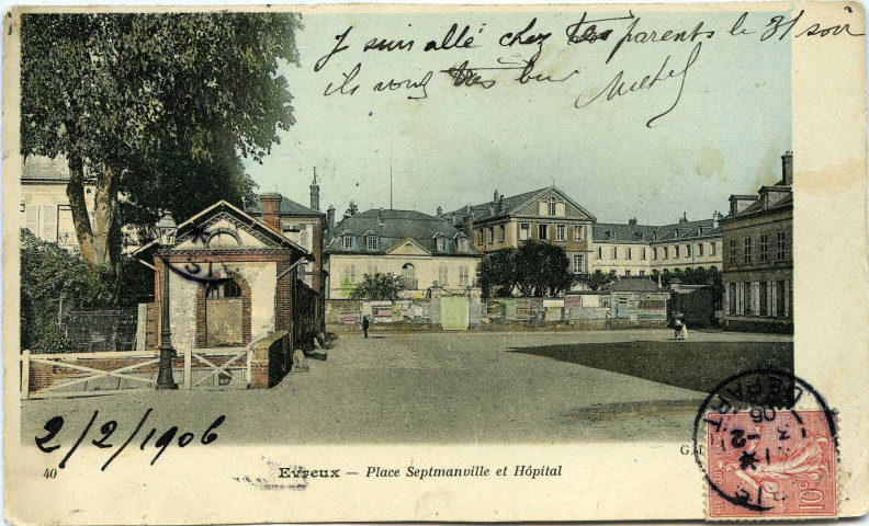 Evreux-Ville. Place de Sepmanville et Hôpital.