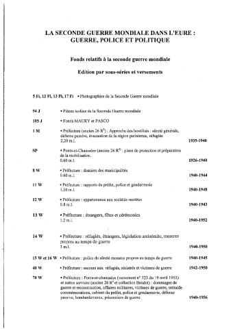 Archives de la Seconde Guerre mondiale